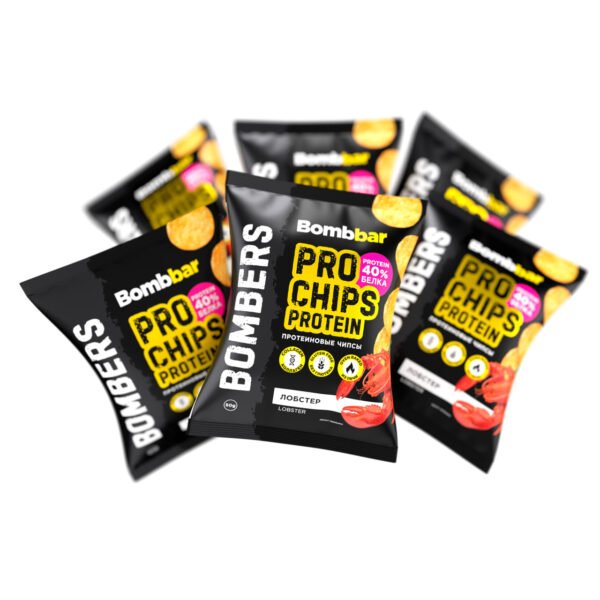 BOMBBAR PRO მთლიანი მარცვლეულის პროტეინის ჩიფსი - ლობსტერი 50გრ