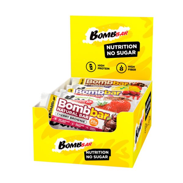 ბომბბარის პროტეინის ბარი, ასორტი, 12 ცალიანი შეფუთვა