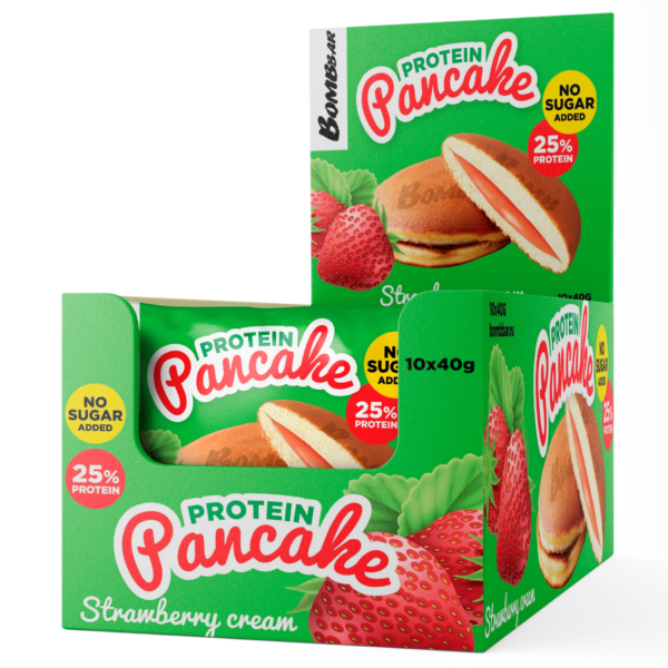 BOMBBAR ცილოვანი ბლინი მარწყვის კრემით, 10 ცალიანი შეფუთვა